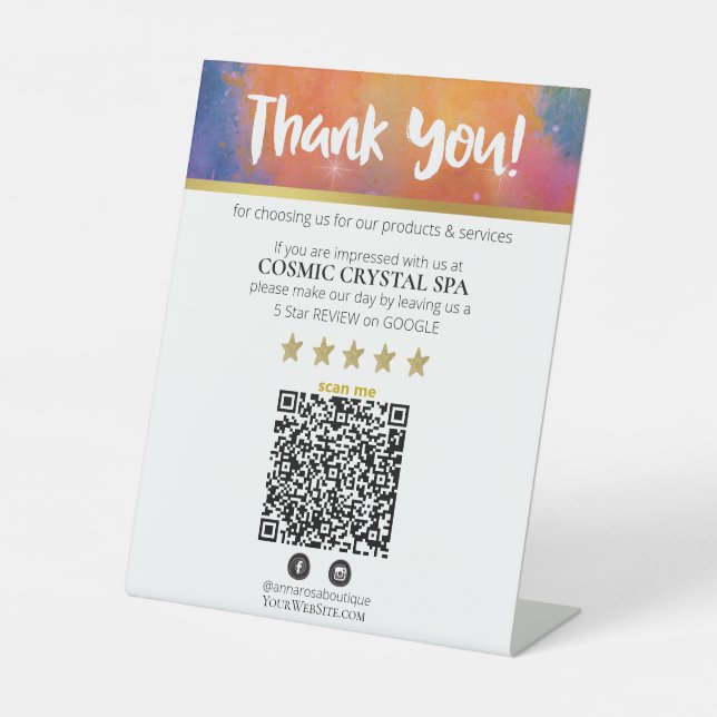Signe De Table *~* QR MERCI REVIEW Galaxy Cosmic Nebula AP8 (Recto)