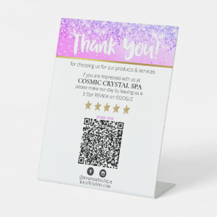 Signe De Table *~* QR MERCI REVIEW Violet Rose Parties scintillan