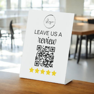 Signe De Table QR minimaliste Laissez-nous une entreprise d'exame