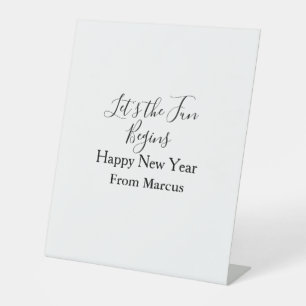 Signe De Table que le plaisir commence bonne année nom année simp