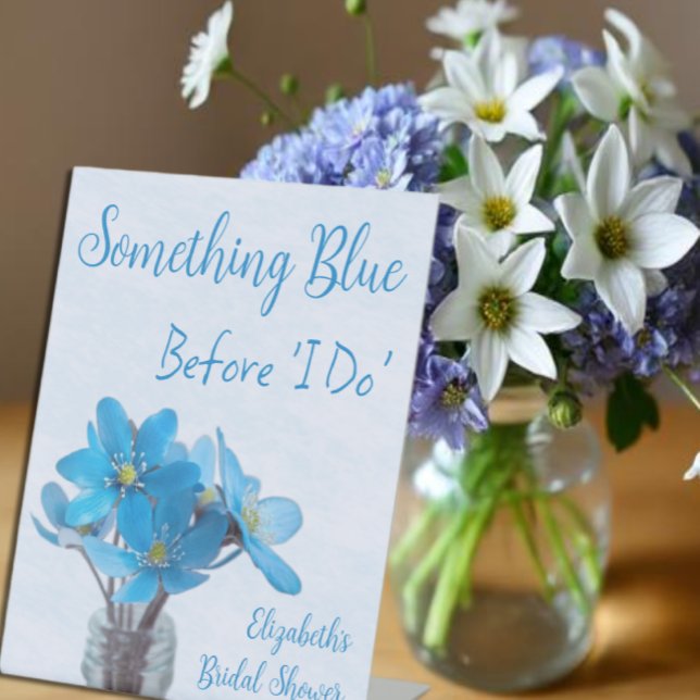 Signe De Table Quelque chose de bleu avant mon shower de mariage (Créateur téléchargé)