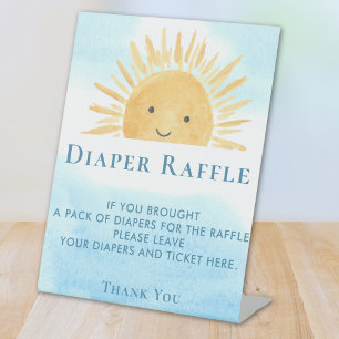 Signe De Table Raffin de couche de Baby shower Sun