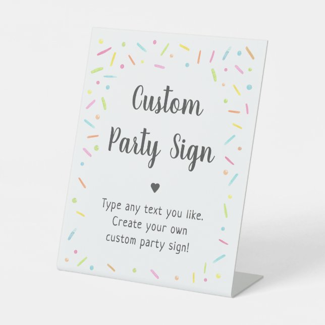 Signe De Table Rainbow Baby Sprinkle Editable Party (Recto)