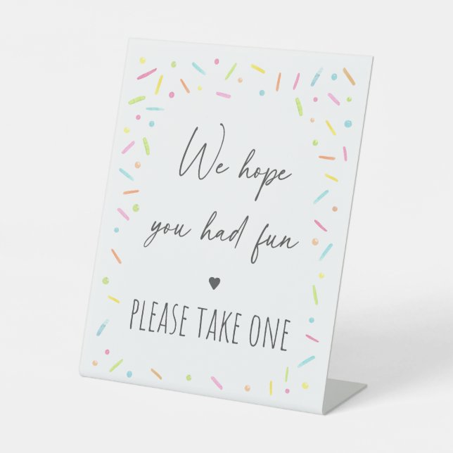 Signe De Table Rainbow Baby Sprinkle Party Favoriser (Recto)