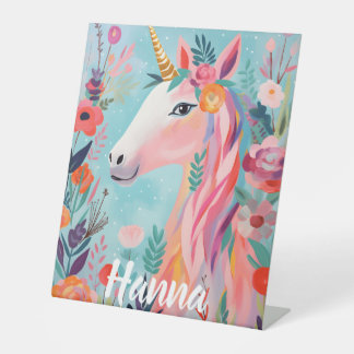 Signe De Table Rainbow Pastel Dream Unicorn