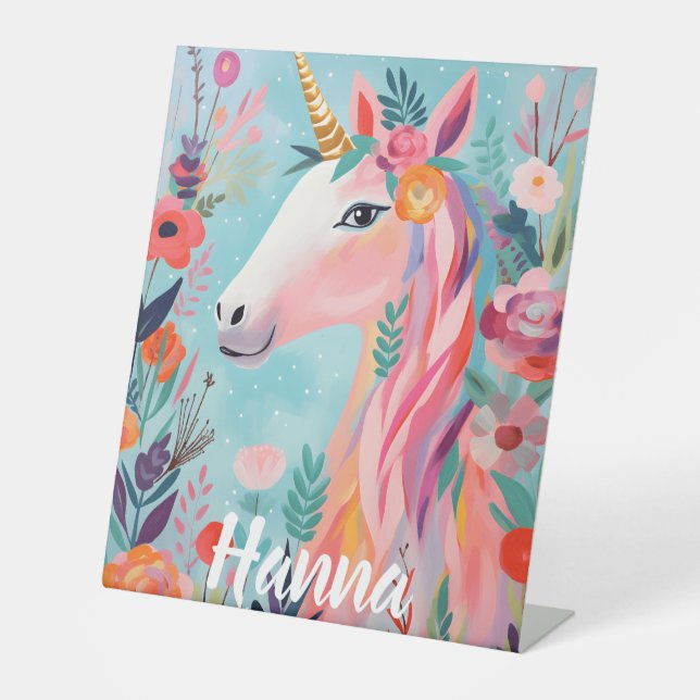 Signe De Table Rainbow Pastel Dream Unicorn (Recto)