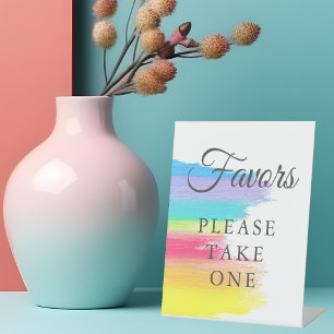 Signe De Table Rainbow Watercolor LGBTQ Wedding Favors Table