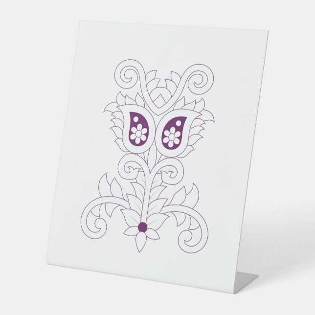 Signe De Table Raisin violet, Raisin, Fleur de miel (Recto)