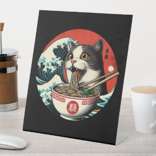 Signe De Table Ramen de chat Art japonais Style vintage
