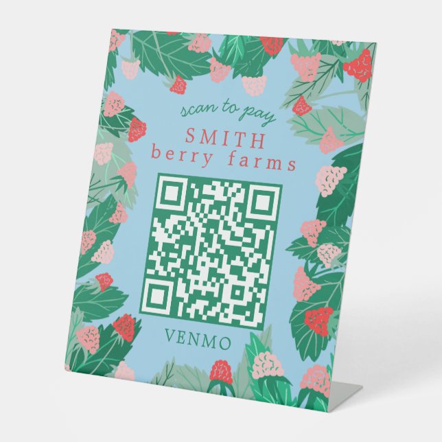 Signe De Table Raspberry Patch SCANNER POUR PAYER CODE QR PERSONN (Recto)