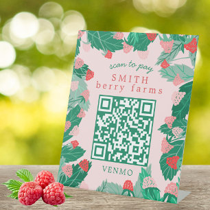 Signe De Table Raspberry Patch SCANNEZ POUR PAYER CODE QR PERSONN