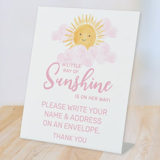 Signe De Table Rayon de soleil Baby Shower Nom et adresse  (Créateur téléchargé)