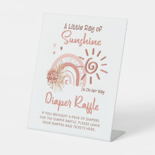 Signe De Table Rayon de Sunshine Girl Baby shower Déchets Raffle