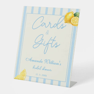 Signe De Table Rayures Bleues Citron Cadeaux & Cartes Réception