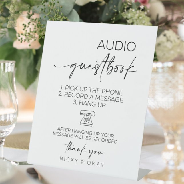 Signe De Table Réception de mariage du livre d'or audio (audio guestbook sign)