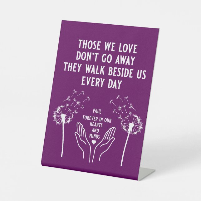 Signe De Table Réception funéraire en mémoire (Recto)