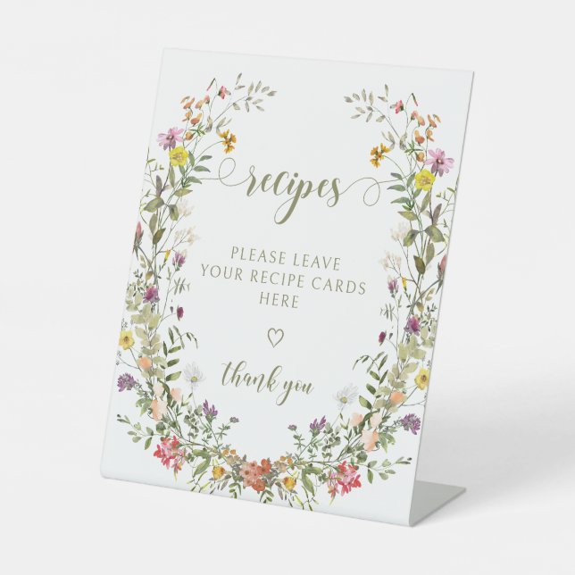 Signe De Table Recette de Baby Shower Fleur de Prairie Rustique p (Recto)