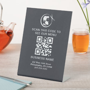 Signe De Table Rechercher le code QR du menu   Site Web   Salon d