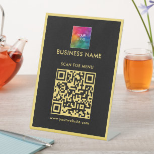Signe De Table Rechercher Le Code QR Du Menu Téléchargez Votre Lo