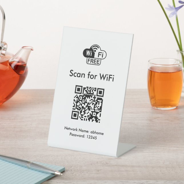 Signe De Table Rechercher le code QR personnalisé WiFi Profession (In SItu)