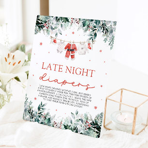 Signe De Table Red Christmas Père Noël Baby shower Late Night Dia