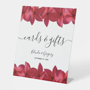 Signe De Table Red Plumeria Frangipani Cartes de Mariage & Cadeau