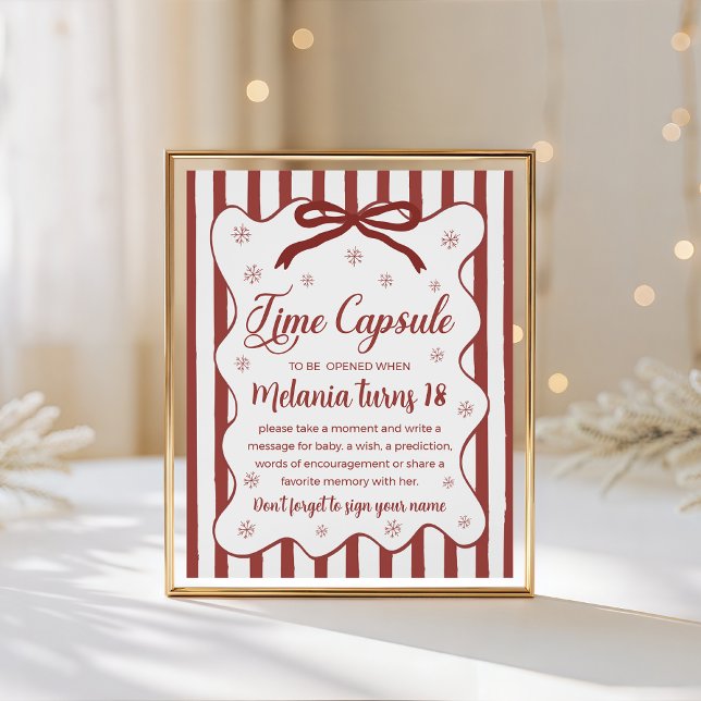 Signe De Table Red Winter Time Capsule Sign (Créateur téléchargé)