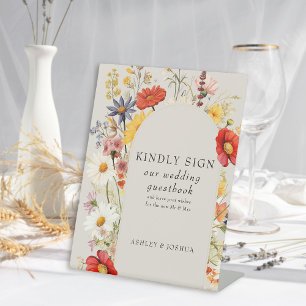 Signe De Table Registre de mariage à l'arche florale de fleurs sa