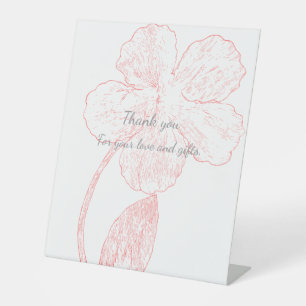 Signe De Table Remerciements de mariage en ligne artistique flora
