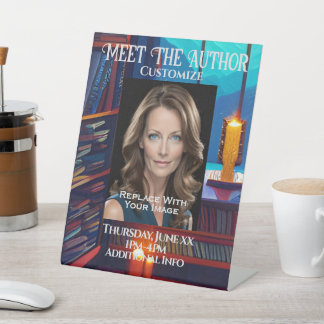 Signe De Table Rencontrez L'Arrière - plan Author Library