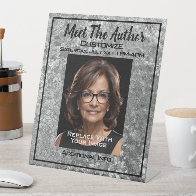 Signe De Table Rencontrez L'Auteur Silver Texture (In SItu)