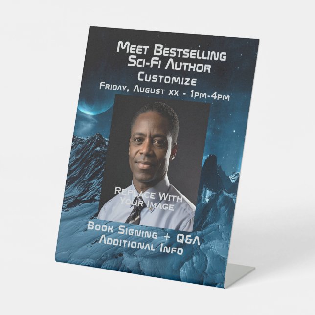 Signe De Table Rencontrez Le Thème SciFi De L'Auteur (Recto)