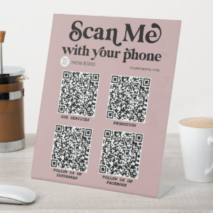 Signe De Table Réseau de code QR à balayage moderne Signal tendan