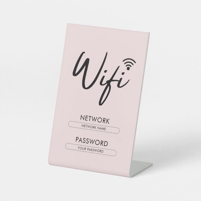 Signe De Table Réseau de mot de passe Wifi moderne  (Recto)