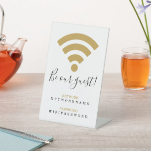 Signe De Table Réseau Wi-Fi et mot de passe Business Retail