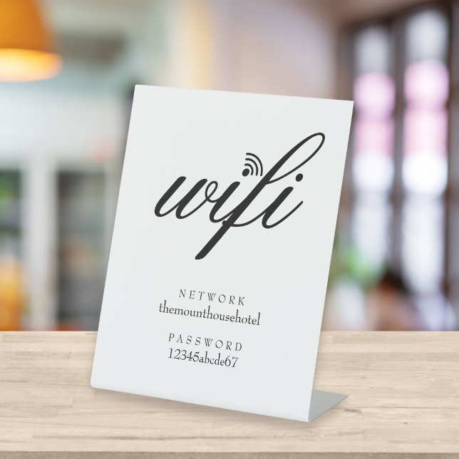 Signe De Table Réseau Wi-Fi et mot de passe Business Retail (Créateur téléchargé)