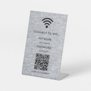 Signe De Table Réseau WiFi Analyser le code QR pour se connecte