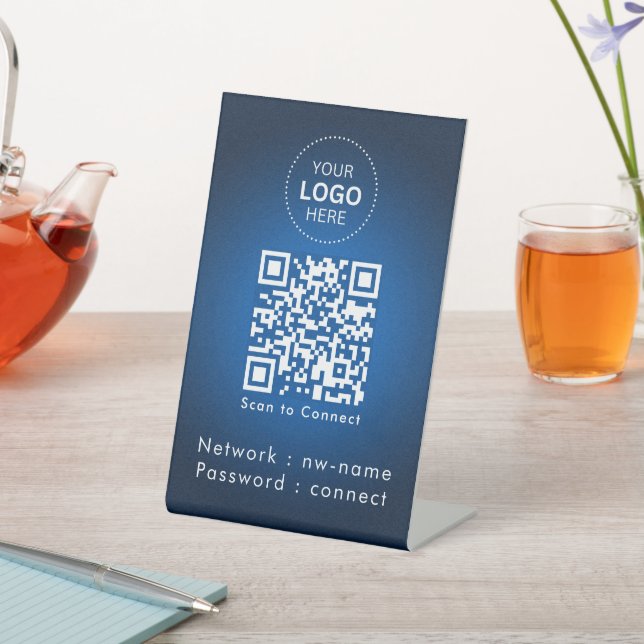 Signe De Table Réseau WiFi | Analyser le code QR pour se connecte (In SItu)