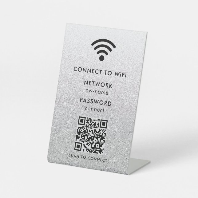 Signe De Table Réseau WiFi | Analyser le code QR pour se connecte (Recto)