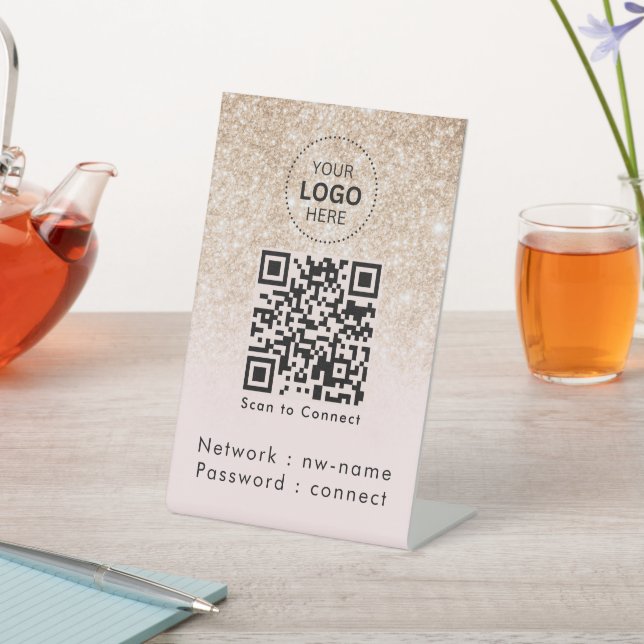 Signe De Table Réseau WiFi | Analyser le code QR pour se connecte (In SItu)