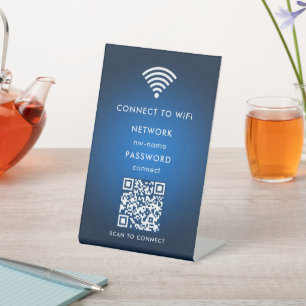Signe De Table Réseau WiFi Analyser le code QR pour se connecte