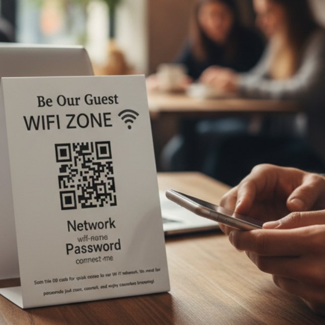 Signe De Table Réseau Wifi | Code QR Internet Scan pour se connec (Créateur téléchargé)
