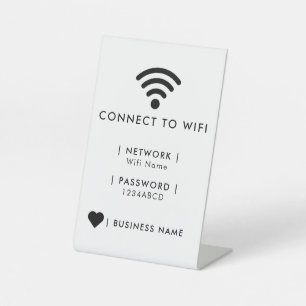 Signe De Table Réseau Wifi et mot de passe Commerce de détail