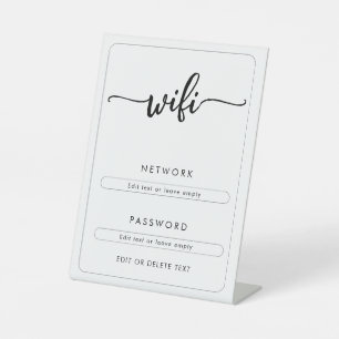 Signe De Table Réseau Wifi et Mot de Passe Commerce de Détail