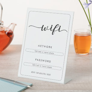 Signe De Table Réseau Wifi Mot de passe Business Café Café