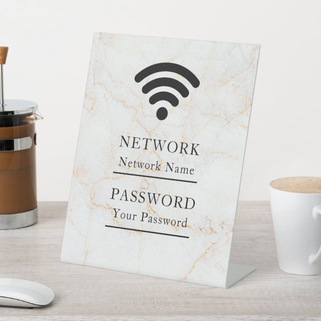 Signe De Table Réseau Wifi Professionnel Moderne (In SItu)