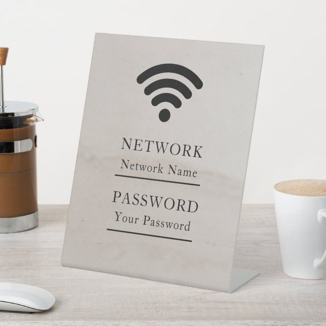 Signe De Table Réseau Wifi Professionnel Moderne (In SItu)