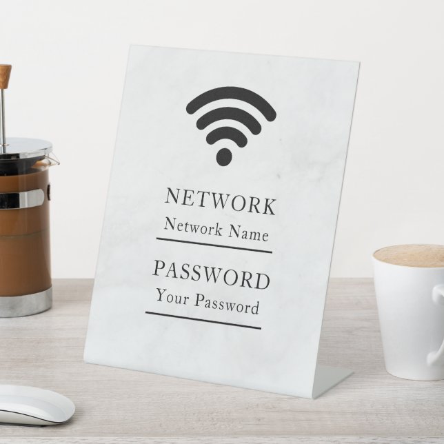 Signe De Table Réseau Wifi Professionnel Moderne (In SItu)