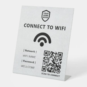 Signe De Table Réseau Wifi   QR Code Internet Scan pour se connec