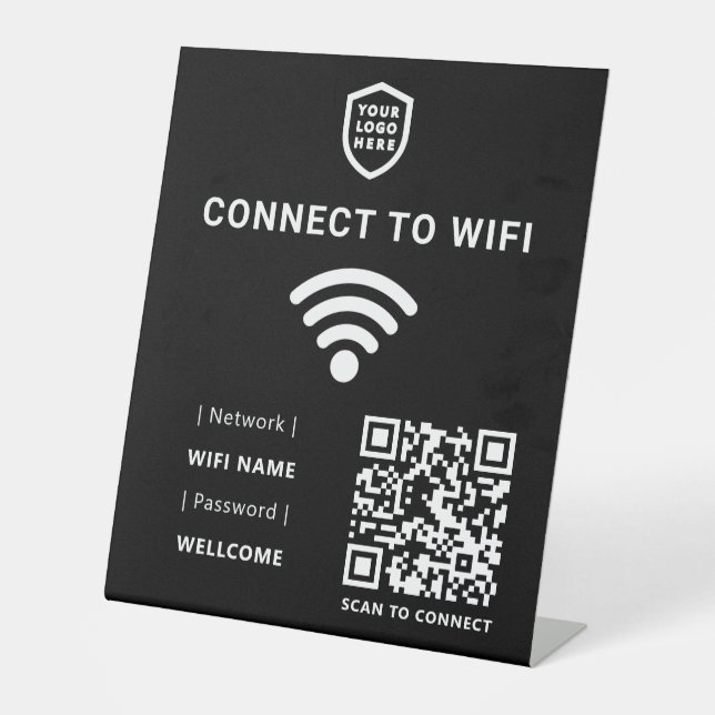 Signe De Table Réseau Wifi | QR Code Internet Scan pour se connec (Recto)